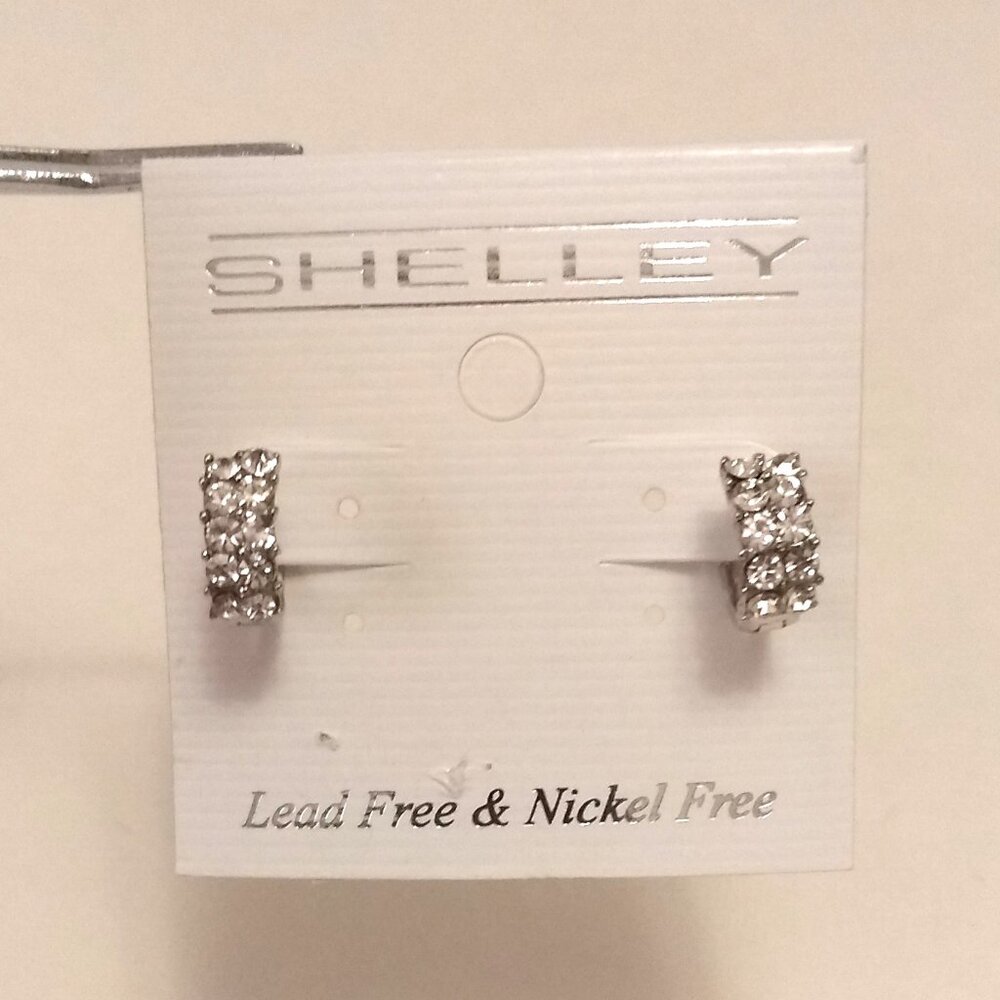 NEW White Clear Crystal Small Round Hoop Earrings 10mm Women Jewelry Gifts